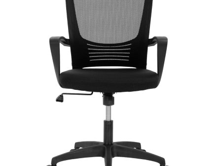 Home Office Chair Ergonomic Desk Chair Mesh Computer Chair Lumbar Support Modern Executive Adjustable Rolling Swivel Chair Comfortable Mid Black Task Chair, Black - new Fashion