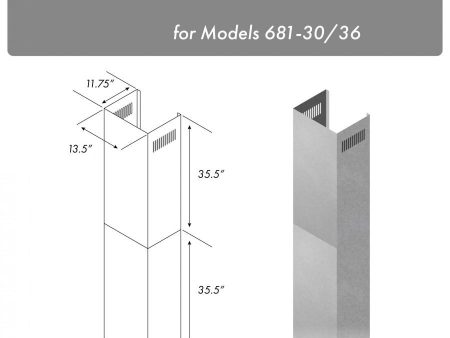 ZLINE 71 in. Extended Chimney (2PCEXT-681-30 36) Online