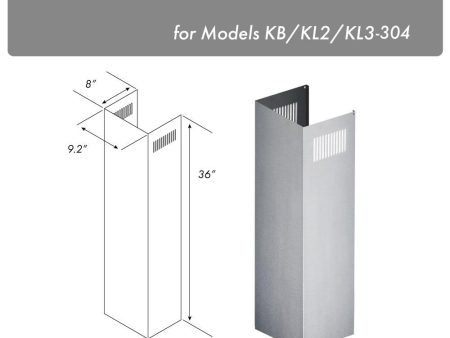 ZLINE 1-36 in. Chimney Extension for 9 ft. to 10 ft. Ceilings (1PCEXT-KB KL2 KL3-304) Online now