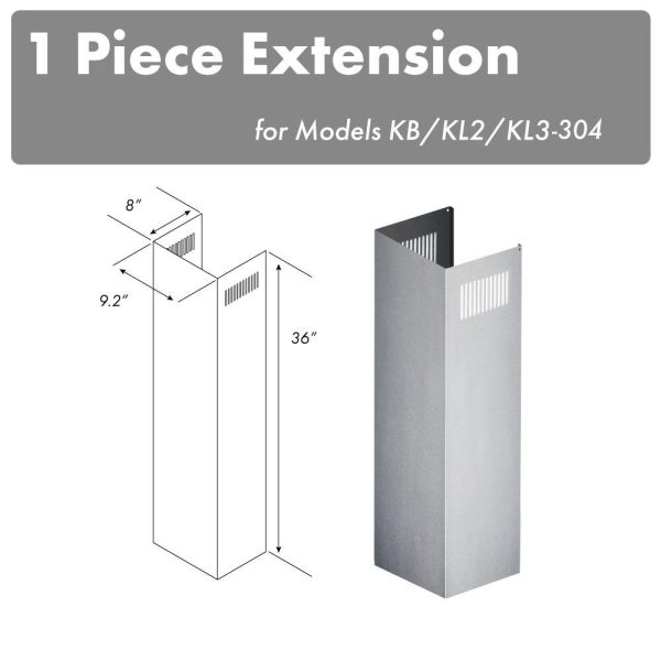 ZLINE 1-36 in. Chimney Extension for 9 ft. to 10 ft. Ceilings (1PCEXT-KB KL2 KL3-304) Online now