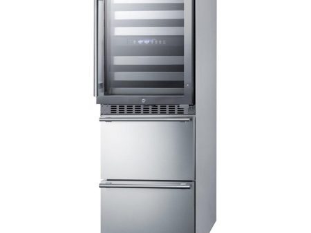 SUMMIT 24 in. Combination Dual-Zone Wine Cellar and 2-Drawer Refrigerator Online