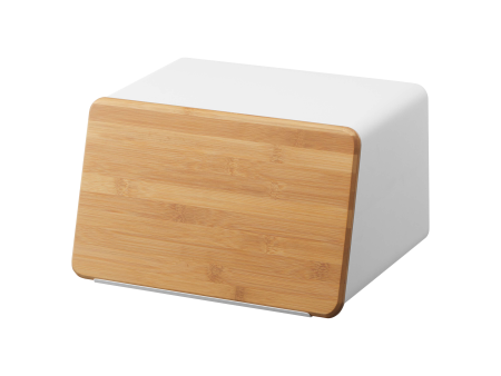 Bread Box with Cutting Board Lid - Steel + Wood Cheap