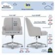 Serta - Leighton Modern Upholstered Home Office Chair with Memory Foam - Cloud Gray - Woven Fabric - open_box Fashion