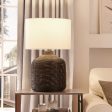 Henn&Hart 27  Tall Oversized Rattan Table Lamp with Fabric Shade in Black Rattan White, Lamp, Desk Lamp for Home or Office - open_box Fashion