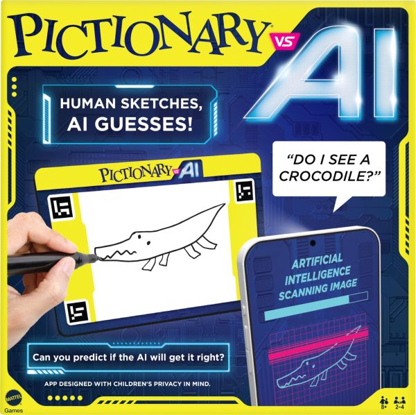 Mattel Games Pictionary Vs. AI Family Game for Game Nights with Kids, Adults & Families Using Artificial Intelligence for 2 to 4 Players - new Supply