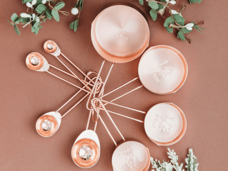 Rose Gold Measuring Cups n  Spoons 8 Piece Set Online now