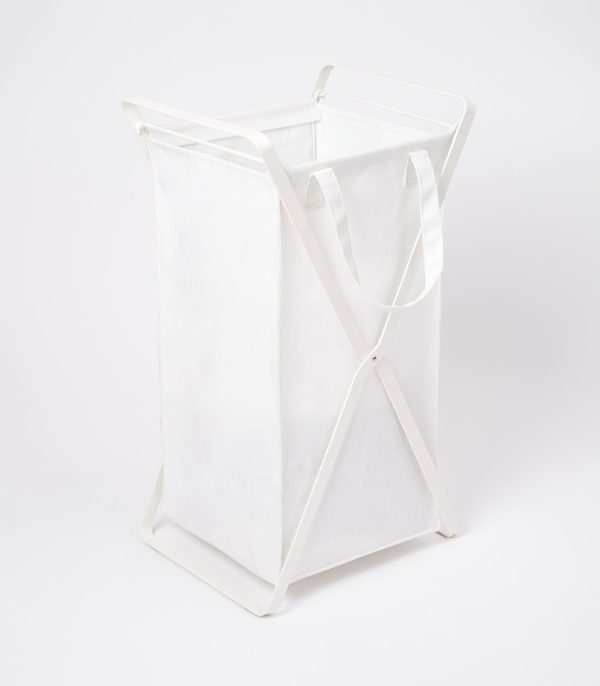 Laundry Hamper with Cotton Liner - Two Sizes - Steel + Cotton Fashion