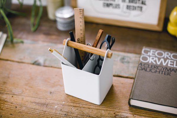 Pen + Desk Organizer - Two Sizes - Steel + Wood on Sale