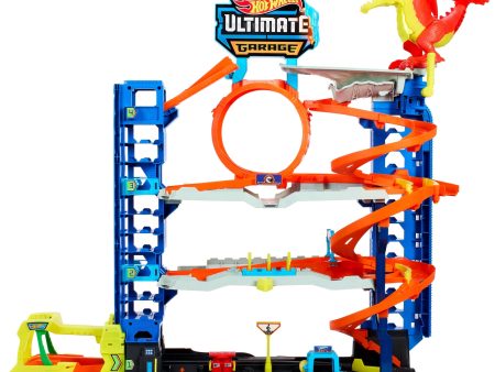 Hot Wheels City Ultimate Garage Playset with 2 Die-Cast Cars, Storage for 50+ Cars Child Age 4-8 - open_box For Sale