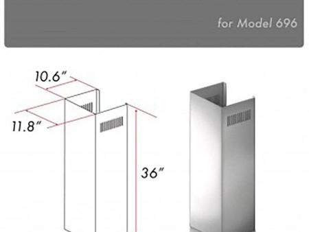 ZLINE 1-36 in. Chimney Extension for 9 ft. to 10 ft. Ceilings (1PCEXT-696) Cheap