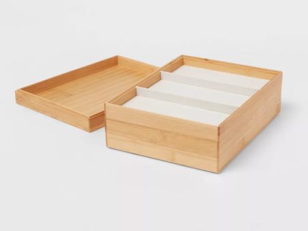 9  x 12  Stackable Bamboo Accessory 3 Section Tray - Brightroom - new Online Sale