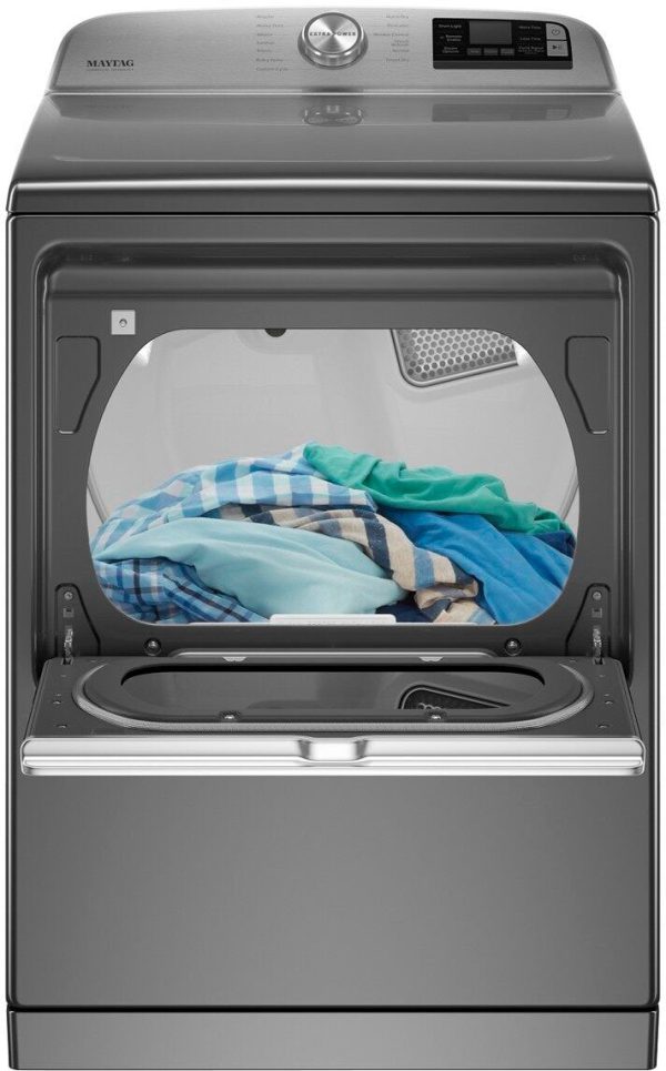 Maytag - 7.4 Cu. Ft. Smart Electric Dryer with Steam and Extra Power Button - Metallic Slate - display_model Supply