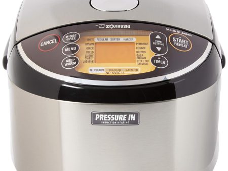 Zojirushi Pressure Induction Heating Rice Cooker & Warmer, 10 Cup, Stainless Black, Made in Japan - use_like_new Online Sale