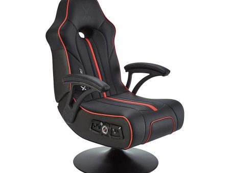 Torque Bluetooth Audio Pedestal Gaming Chair with Subwoofer Black Red - X Rocker: Ergonomic Design, Multiplayer Connectivity - open_box Online