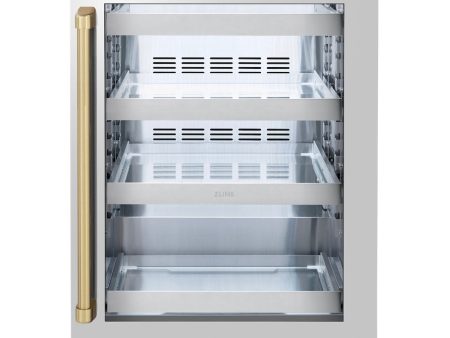 ZLINE Autograph Edition 24 in. Touchstone 151 Can Beverage Fridge With Stainless Steel Glass Door And Champagne Bronze Handle (RBSOZ-GS-24-CB) Cheap