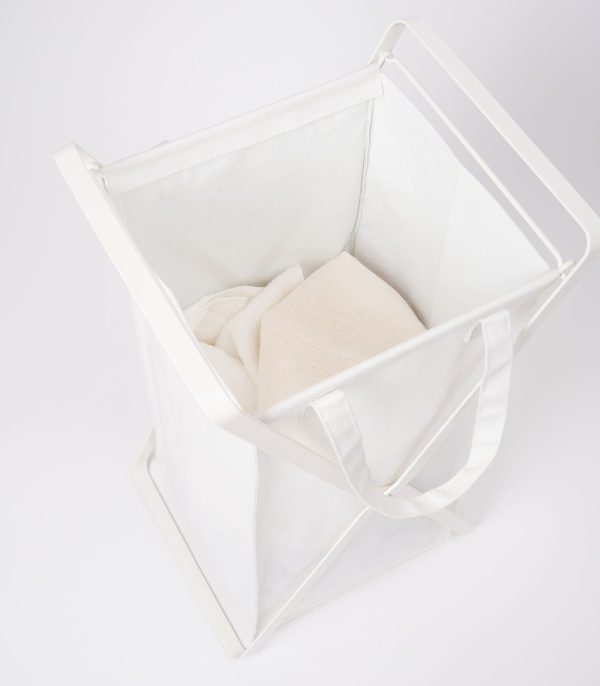 Laundry Hamper with Cotton Liner - Two Sizes - Steel + Cotton Fashion