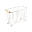 Rolling Wire Basket (15  H)  - Steel + Wood Cheap