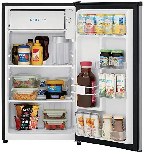 FFPE3322UM 19  Compact Refrigerator with 3.3 cu. ft. Total Capacity Adjustable Glass Shelves Reversible Door and Chill Zone in Silver Mist - display_model Supply