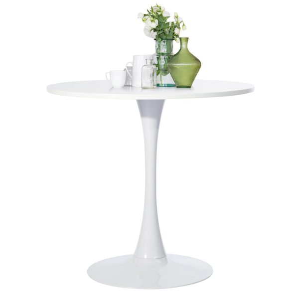 FurnitureR 31.5  Mid-Century Round Dining Table for 2-4 People with Pedestal Base for Home Office Living Room Kitchen Leisure, 31.5 inches, White - new Online