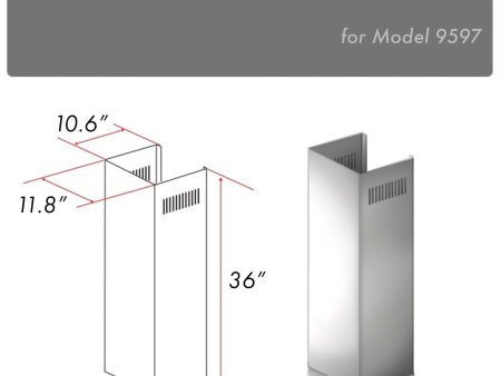 ZLINE 1-36 in. Chimney Extension for 9 ft. to 10 ft. Ceilings (1PCEXT-9597) Sale