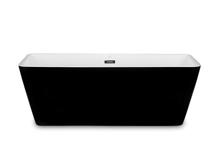 1001Now Garda 67  BLACK Freestanding Acrylic Bathtub For Discount