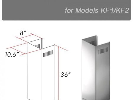 ZLINE 1-36 in. Chimney Extension for 9 ft. to 10 ft. Ceilings (1PCEXT-KF1 KF2) Online Hot Sale