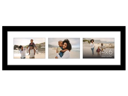 Americanflat 6x20 Collage Picture Frame with Shatter-Resistant Glass - Fits (3) 4x6 Photos or One 6x20 Photo - Gallery Wall Frame Set - Signature Collection - Photo Frame for Wall or Tabletop – Black - new on Sale