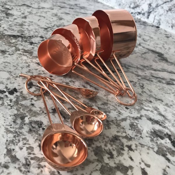 Rose Gold Measuring Cups n  Spoons 8 Piece Set Online now