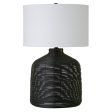 Henn&Hart 27  Tall Oversized Rattan Table Lamp with Fabric Shade in Black Rattan White, Lamp, Desk Lamp for Home or Office - open_box Fashion