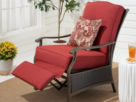 Better Homes and Gardens Providence Outdoor Recliner, Red - open_box Sale