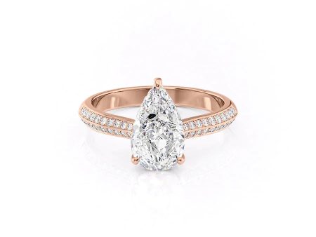 The Kayla Set With A 3.5 Carat Pear Moissanite on Sale